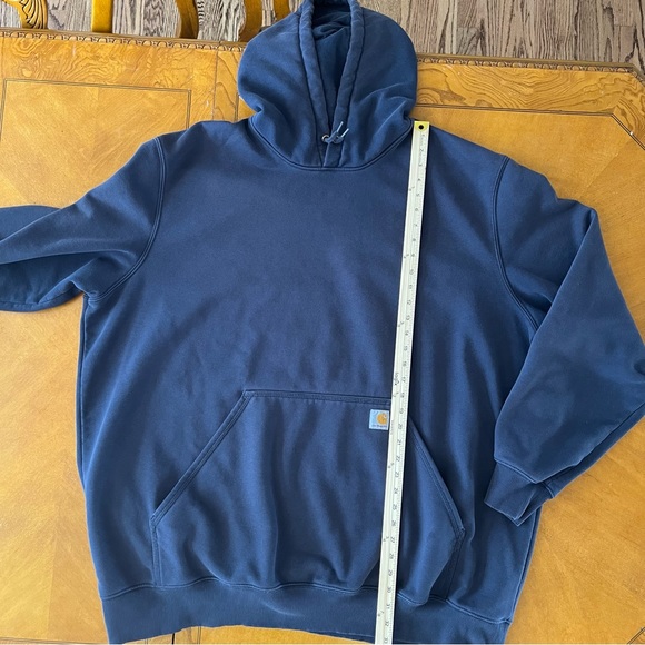 Carhartt Rain Defender Navy Blue Hoodie Workwear Heavy Mens Size 3XLT Tall XXXL - Picture 7 of 12
